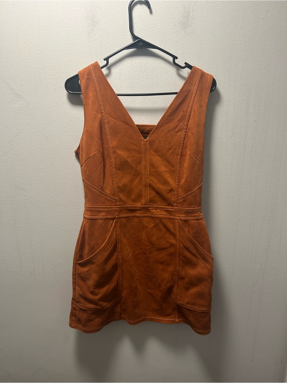 Greylin Rust Orange Suede Mini Dress